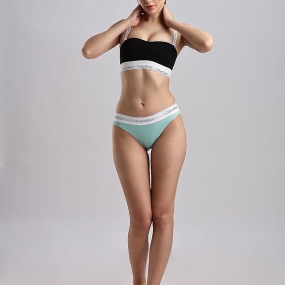 CALVIN KLEIN Modern Cotton Stretch Bikini Briefs Beau Blue Size Medium - Picture 4 of 12